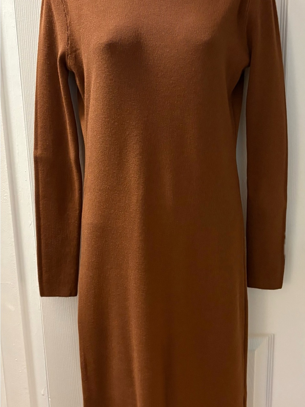 Classic Long Sleeve Brown Sweater Dress